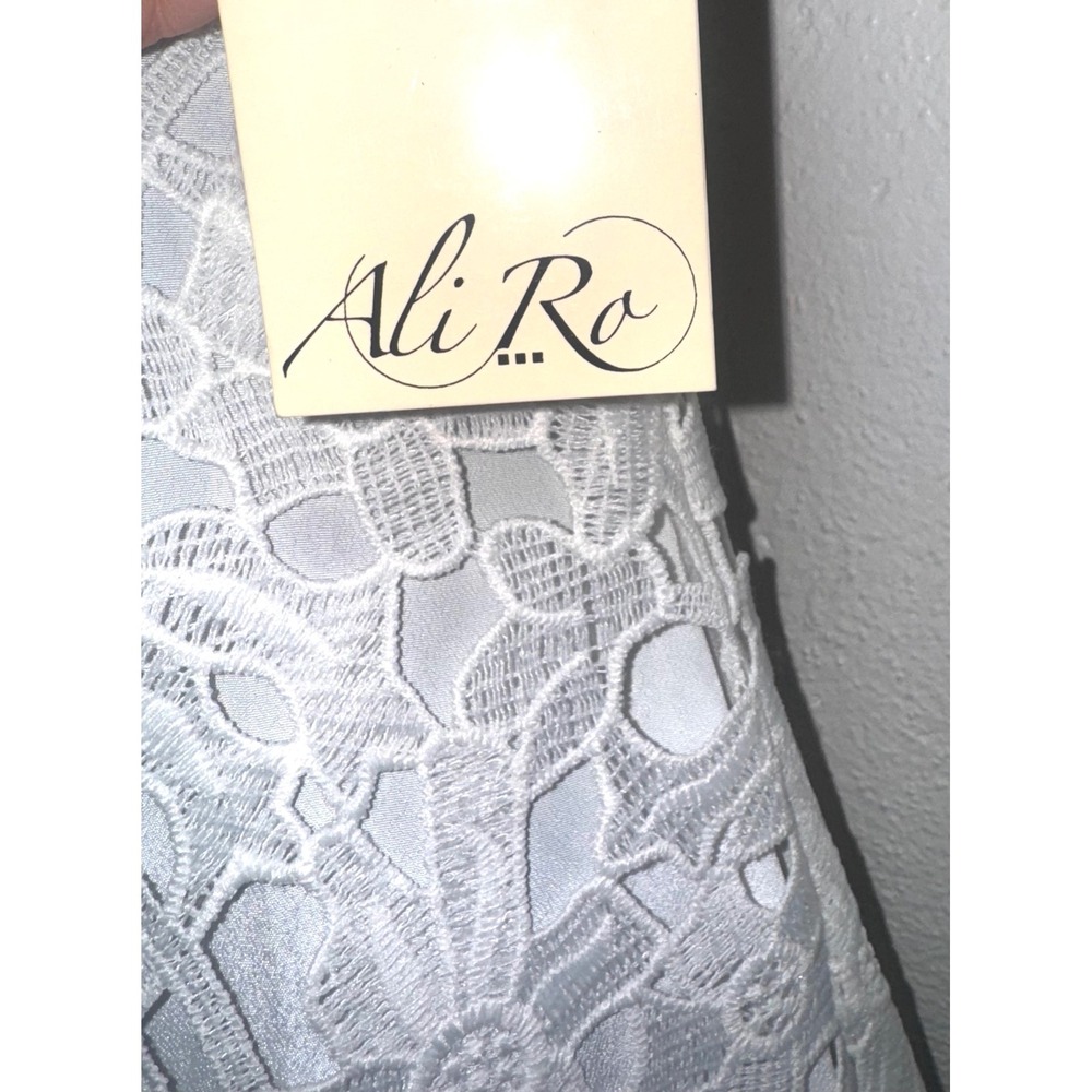 Ali Ro Optic White Lace Overlay Dress Floral Cocktail Party Size 10 - Picture 5 of 7